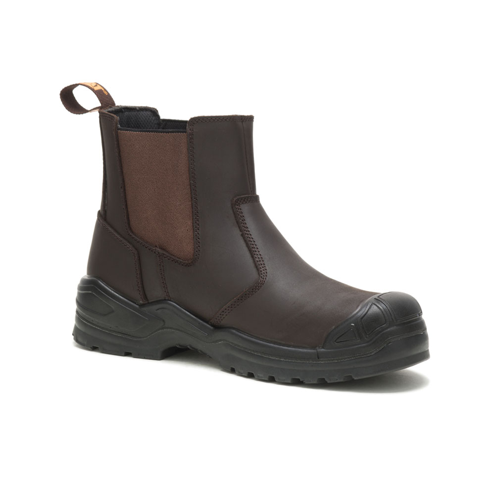 Caterpillar Boots Sale Pakistan - Caterpillar Striver Dealer Bump Astm Mens Safety Boots Brown (907418-SYW)